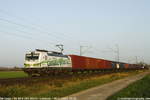 DB Cargo 193 363  I am Climate Hero  durchfährt mit Containerzug nach Rheinhausen Gbf Lindhorst bei Hannover

08.11.2020, Lindhorst