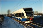 UBB 646er als UBB 24009 Barth-Stralsund am 05.01.2009 bei der Einfahrt in den Hp Kummerow.