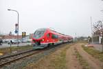 DB Regio PESA Link 633 004 am 02.02.19 bei Dieburg am ersten Betriebstag mit Fahrgästen auf der RB61 der Dreieichbahn 