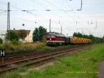 232 223 der DGT eilt am 29.08.08 durch Raguhn in Richtung Dessau.