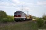 232 223-8 DGT - Deutsche Gleis- und Tiefbau GmbH mit einem Bahnbau Gruppe Bauzug in Stendal und fuhr in Richtung Salzwedel weiter. 29.04.2014