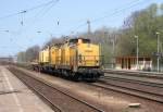 DGT 710 965 mit Bauz 93035 (Stendal–Doberlug-Kirchhain) am 10.04.2011 in Baruth (Mark)