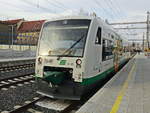 VT 55, 650 155-4 der Vogtlandbahn in Cheb am 21. Februar 2019.

