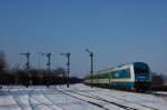 223 071 mit Reiszug am 07.02.2010 in Luitpoldhütte! Einen Gruß an den Lokführer!