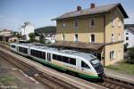 Vogtlandbahn VT 20   Landkreis Regensburg   Desiro 642 820-4 + 320-5 als VBG 81118 Schwandorf - Hof, KBS 855 Regensburg - Weiden - Hof, fotografiert im Bhf.