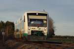 Ein neuer Regio Shuttle (VT 54) der Vogtlandbahn ist auf der Relation Zwickau - Hof im Einsatz.