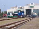 Der Regiosprinter VT 37,die G 1206 der Regentalbahn AG, sowie der historische VT 07 am Tag der offenen Tr am 14.10.06 zum 10-jhrigen Firmenjubileum.