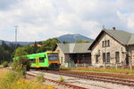 VT 24 (650 659) der Waldbahn vor dem Localbahnmuseum Bayerisch Eisenstein am 18.08.2016.