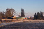 183 001 beschleunigt mit einem ALEX aus dem Bahnhof Freising um in wenigen Minuten den Zielbahnhof München HBF zu erreichen.