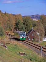 654 047 (VT47) als VBG83120 in Zwota, 9.10.09.