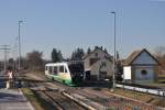 VT08 der Vogtlandbahn am 27.11.2011 in Hirschau (Strecke Amberg - Schnaittenbach) Die Fahrt war die 2.