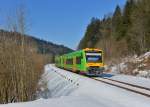 650 653 (VT 18) + 650 652 (VT 17) als WBA 83928 am 17.02.2015 bei Gotteszell.