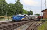 EVB 140 870-7 mit beladenem Autotransportzug in Fahrtrichtung Verden(Aller).