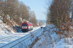 223 031 als Lokzug nach Cheb unterwegs bei Naabdemenreuth, 29.01.2017