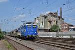 EVB 140 870 mit leerem Autotransportzug in Richtung Hannover (Verden (Aller), 16.08.18).