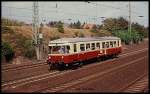 Der Talbot VT 164 der EVB kam am 17.9.1989 anläßlich einer Sonderfahrt nach Bremen HBF durch Ritterhude.