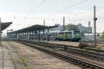 140 002-7 SunRail GbR für evb Logistik mit einem VW Autotransportzug in Magdeburg-Neustadt und fuhr weiter in Richtung Biederitz. 12.09.2015