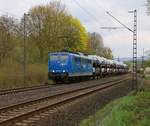 151 007-2 mit ARS-Autotransportwagen in Fahrtrichtung Süden.