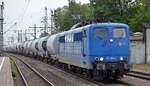 EGP mit  151 025-4  (NVR:  91 80 6 151 025-4 D-EGP ) und Zementstaubzug Richtung Hamburger Hafen am 07.06.21 Durchfahrt Bf. Hamburg-Harburg. 