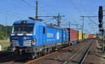 Eisenbahngesellschaft Potsdam mbH, Potsdam (EGP) mit  193 838-0  (NVR:  91 80 6193 838-0 D-EGP ) und Containerzug Richtung Hamburg am 15.06.22 Durchfahrt Bf. Wittenberge.