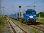 EGP 272 001 vor der Abfahrt,am 19.Juni 2023,in Bergen/Rügen.Aufnahme vom Bahnsteig.