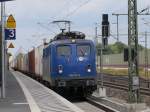 140 857 kommt mit Containerzug durch Bardowick in Richtung Lüneburg; 21.05.2015  