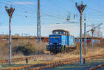 Rangierarbeiten mit einer V 60 der EGP in Sassnitz Mukran. - 24.02.2017