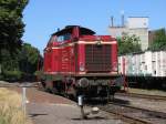 D25 (ex-DB 211 345-4) der Bentheimer Eisenbahn AG auf Bahnhof Haselne am 16-7-2010.