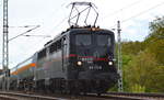 EBS 140 772-5 mit einem Ganzzug fabrikneuer Gasdruckkesselwagen von VTG (noch ohne UN-Nr.) am 27.04.18 Berlin-Wuhlheide.