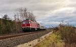 Am 09.12.18 sprang die 232 690-8 (EBS) für die Schadhafte 41 1144-9 beim Wartburg-Express ein. Die 232 690-8 fuhr den Zug von Zeulenroda unterer Bahnhof bis Erfurt, dort übernahm die 41 1144-9 den Zug bis Eisenach wieder. Hier ist der Zug kurz vor Jena zu sehen.