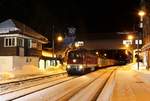 132 334-4 (EBS) fuhr am 16.02.19 einen Leerreisezug von Erfurt nach Meiningen. Hier zu sehen in Oberhof/Thür.