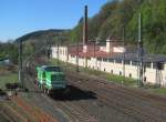 293 025-3  Lisa 2  der EiB erreicht am 17. April 2014 den Bahnhof Kronach.