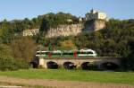 VT 201 (95 80 0615 201-0) der EIB bei Bad Kösen unterhalb der Rudelsburg unterwegs | 20.08.2011