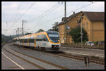 VT 3.12 der Eurobahn hält hier am 29.7.2016 um 17.22 Uhr als RB 67 nach Münster im Bahnhof Brackwede.