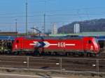 185 631-9 (HGK 2066) wartet am 29.01.2011 mit einem leeren Autotransportzug in Aachen West auf Streckenfreigabe nach Kln.