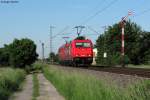 HGK 185 588-1 und HGK 185 582-4 an der BK Basheide Richtung Norden. Aufgenommen am 25.05.2012 bei Rheinstetten.