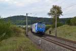 185 526 (RHC) mit einem Kesselzug am 18.09.2014 bei Oberdachstetten