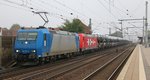 Die beiden HGK Loks 185 521-2 und als Wagenlok 185 605-3 waren am 20.09.2014 vor einen ARS-Autotransportzug aus Seelze kommend gespannt. Aufgenommen in Hannover Linden-Fischerhof.