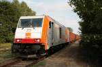 285 102-0 der hvle hat einen Zug mit Kalkmerkel nach Wittenburg gebracht.