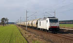 285 102 der hvle schleppte am 25.02.17 einen Silozug der Bohnhorstgruppe durch Rodleben Richtung Roßlau.