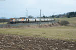 V330.3 (250 011) der HVLE mit einem Düngemittelzug aus Bamberg bei Grobau Richtung Plauen, 11.03.2017