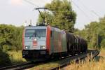 185 583-2 auf der Hamm-Osterfelder Strecke am B bei KM 37,285 am 27.8.2013