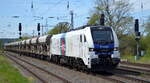 Heavy Haul Power International GmbH mit  20-01  (NVR:  90 80 2159 201-3 D-RCM ) mit Ganzzug Schüttgutwagen am 10.05.21 Bf. Saarmund. 