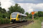 Am südlichen Einfahrvorsignal des Bahnhofs Staffel wurde dieses Foto aufgenommen.
Es zeigt HLB VT 263 als 61573 von Westerburg nach Limburg (Lahn).