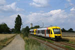 Am 22. Juli 2014 konnte ich südlich der Station Oberursel-Weißkirchen/Steinbach diese HLB-LINTe ablichten. Die Fahrzeuge (Nummern unbekannt) waren als SE 15 von Frankfurt (Main) Hbf nach Grävenwiesbach unterwegs.