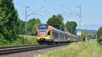 HLB 427 043/543 und 429 050/550 als RE 99 (24955)  Main-Sieg-Express  Siegen Hbf - Gießen (Katzenfurt, 05.06.18).