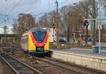HLB Alstom Coradia Continental ET155 am 22.12.18 in Hanau Hbf vom Bahnsteig per Telezoom fotografiert