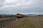 HLB/TSB LHB VT2E (609 012) am 16.01.21 in Wehrheim (Taunus) und dem großen Feldberg im Hintergrund 