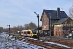 HLB VT 209 (640 109) verläßt als RB 90 (61575)  Westerwald-Sieg-Bahn  Westerburg - Limburg (Lahn) am 01.03.18 den Bahnhof Wilsenroth.