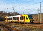   Der VT 267  (95 80 0648 167-4 D-HEB / 95 80 0648 667-3 D-HEB) ein Alstom Coradia LINT 41 der HLB (Hessische Landesbahn), ex Vectus VT 267, am 18.01.2015 als RB 95  Sieg-Dill-Bahn   Au/Sieg -Siegen